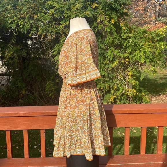 Max Studio NWOT orange and green dress,no flaws, measurements in photos - Picture 2 of 12